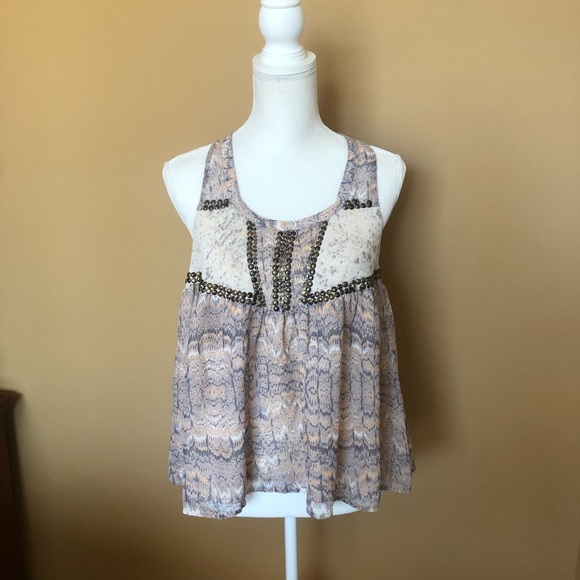 Urban outfitters embellished cream tank top - Picture 1 of 5